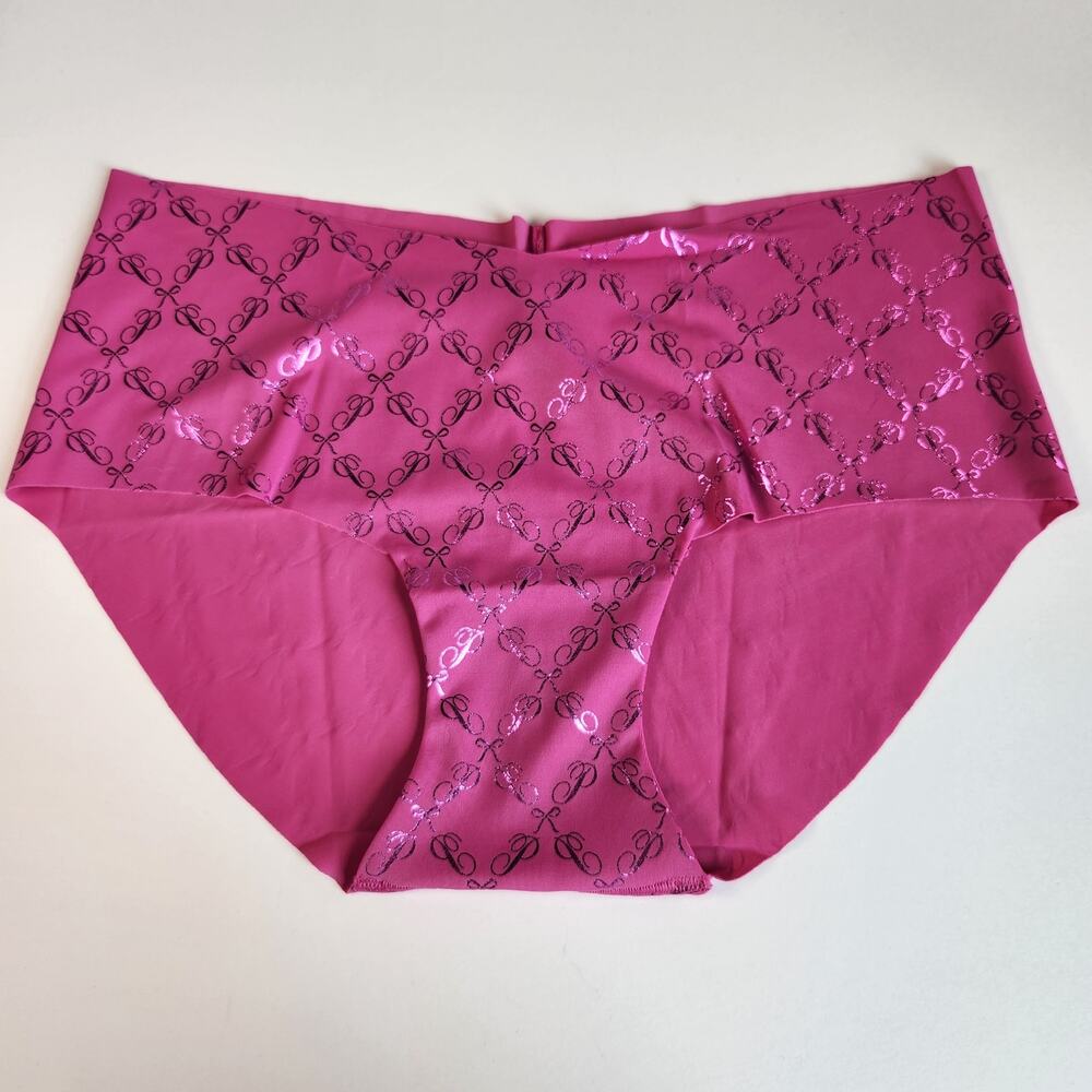 Victoria's Secret No Show Hiphugger Panty - Hot Pink Foil Shine - Medium - NWT